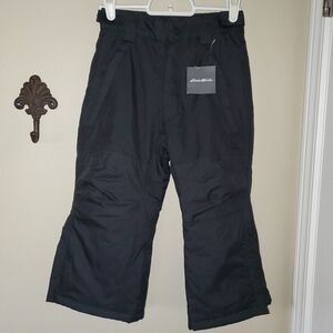Eddie Bauer Kids Powder Search Ski Snow Pants, Onyx Black, XXS 4T, NEW WITH TAGS